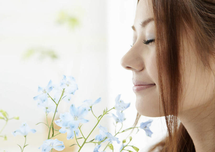 东方人,脸,头,脸颊,脖子,一个人,闭眼,笑,微笑,横图,室内,特写,白天,侧面,亚洲,仅一个年轻女性,仅一个女性,仅一个人,盛开,花蕾,黄种人,闻,花,花瓣,花朵,鲜花,蓝色,花苞,花蕊,嗅,萝小花,翠雀,大花飞燕草,飞燕草,年轻女性,女人,女性,亚洲人,头部,脖,颈,颈部,脸部,脸蛋,面部,闭眼睛,闭着眼,闭着眼睛,半身,彩图