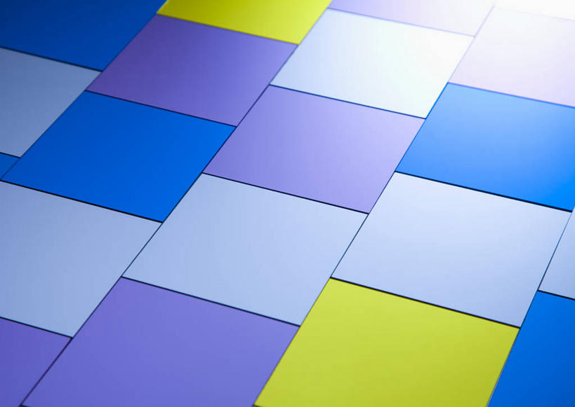 无人,横图,俯视,室内,特写,白天,建材,建筑,静物,一排,整齐,并列,并排,材料,瓷砖,地砖,图形,正方形,地面,几何,墙砖,排列,黄色,蓝色,紫色,灰色,建造,队列,数学,平行,彩图,高角度拍摄,几何图形,平面图形,墙面砖,正四边形