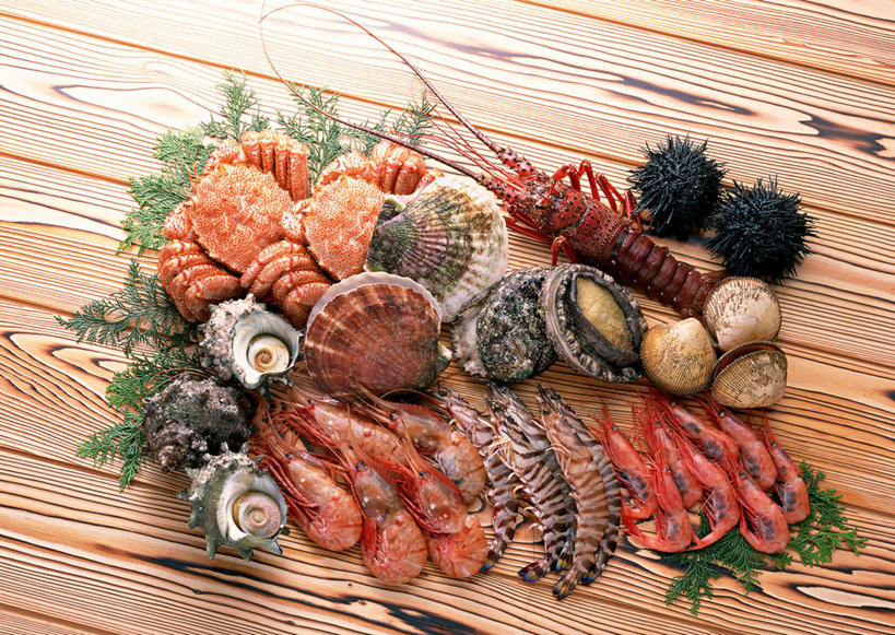 海鲜,龙虾,无人,横图,俯视,室内,特写,白天,植物,桌面,桌子,海胆,叶子,一堆,许多,阴影,堆叠,堆积,反射,木制,皇后蟹,纹理,影子,虾,绿叶,帝王蟹,海螺,很多,蛤蜊,水产,大虾,海洋生物,绿色,木制品,嫩叶,蛤,对虾,堆,软体动物,峨螺,环刺海胆,皮匠蟹,雪蟹,水生动物,海产品,水生物,海底动物,斑节虾,肌理,蛤仔,皇帝蟹,刺锅子,海刺猬,东方对虾,中国对虾,叶,叶片,叶脉,彩图,高角度拍摄,全身,鸟蛤,心蛤