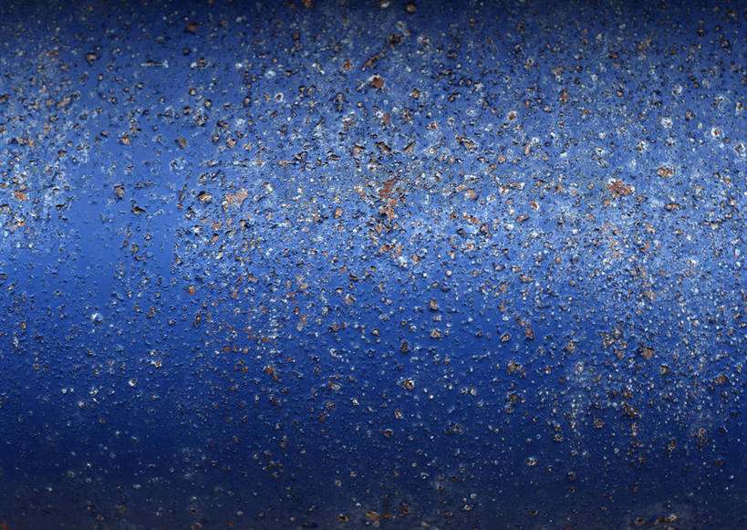 无人,横图,室外,特写,白天,正面,建材,建筑,静物,生锈,透明,钢材,纹路,金属,材料,纹理,墙,墙壁,墙面,蓝色,建造,钢板,腐蚀,侵蚀,肌理,理智,沉静,冷色,高深,冷淡,腐化,锈迹斑斑,彩图