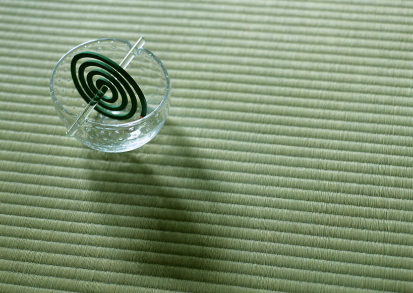 无人,横图,俯视,室内,特写,白天,静物,玻璃,阴影,反射,螺旋,蚊香,影子,塌塌米,榻榻米,玻璃制品,一个,容器,碗,单个,储藏,储存,盘香,叠席,彩图,高角度拍摄,驱蚊物,贮存