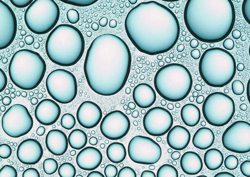 无人,横图,室内,特写,白天,正面,水,许多,透明,液体,水滴,排列,蓝色,泡泡,理智,沉静,摆列,通明,冷色,高深,冷淡,彩图,布列,分列