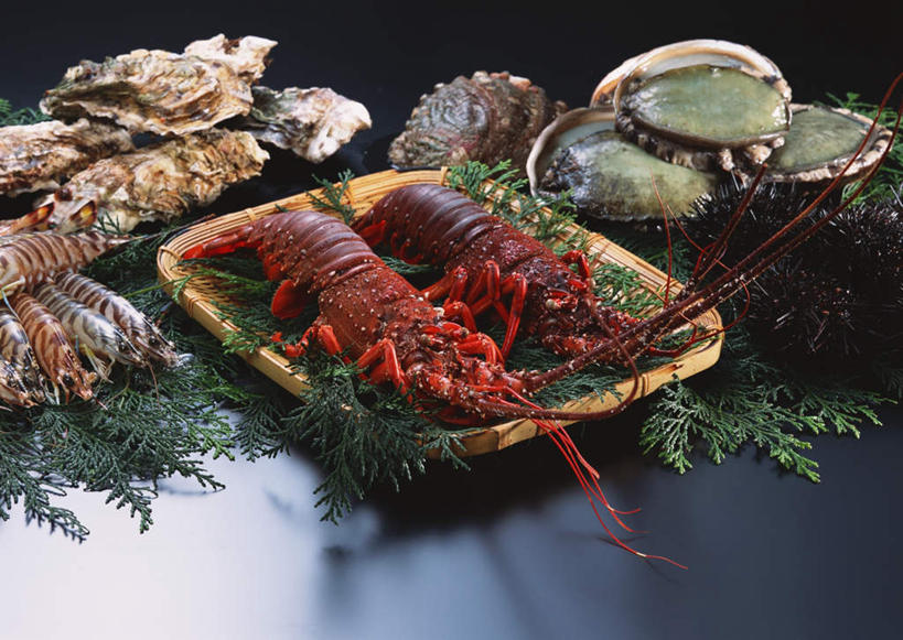 海鲜,无人,交叉,横图,俯视,室内,白天,餐桌,桌子,竹子,贝壳,叶子,许多,阴影,竹制,编织,反射,篮子,影子,虾,绿叶,牡蛎,很多,水产,大虾,海洋生物,一个,红色,竹篮,嫩叶,鲍鱼,对虾,河蚌,单个,餐台,竹条,生蚝,石决明,交织,竹制品,水生动物,海产品,蚌,水生物,海底动物,斑节虾,水蚌,穿插,鳆鱼,镜面鱼,明目鱼,东方对虾,中国对虾,叶,叶片,贝类外壳,软体动物外壳,半身,彩图,高角度拍摄