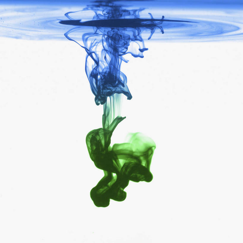 无人,方图,室内,特写,白天,白色背景,正面,飞溅,溅,材料,液体,水滴,水珠,蓝色,绿色,摄影,影棚,喷洒,上色,下降,降落,染料,降低,下跌,下落,染色,彩图,影棚拍摄,拍摄