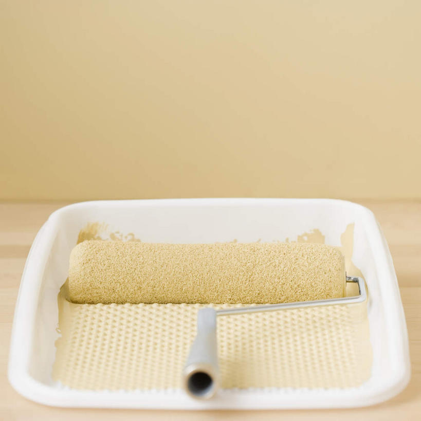 无人,方图,俯视,室内,特写,白天,装修,静物,阴影,反射,影子,装潢,白色,粉刷,容器,刷子,储藏,油漆,滚筒刷,涂料,储存,滚刷,彩图,高角度拍摄,贮存,滚筒