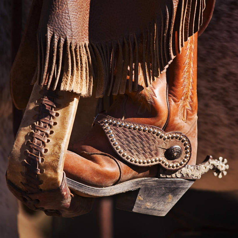 无人,方图,室外,特写,白天,正面,马,野生动物,静物,鞋子,金属制品,裤子,金属,皮革,靴子,一匹,动物,运输,牲畜,牛仔靴,皮套裤,马具,马镫,彩图,皮护腿套裤