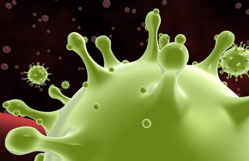 无人,横图,插画,室内,白天,正面,数码,科技,微生物,静物,阴影,网络,医学,高光,几何,计算机图形,合成,图画,画,绿色,生物,人体,电脑合成图,数码合成图,医疗,病毒,生物学,漫画,生理学,写实,具体,具象,寄生,生命体,生物病毒,冠状病毒,哮喘病,支气管哮喘,彩图