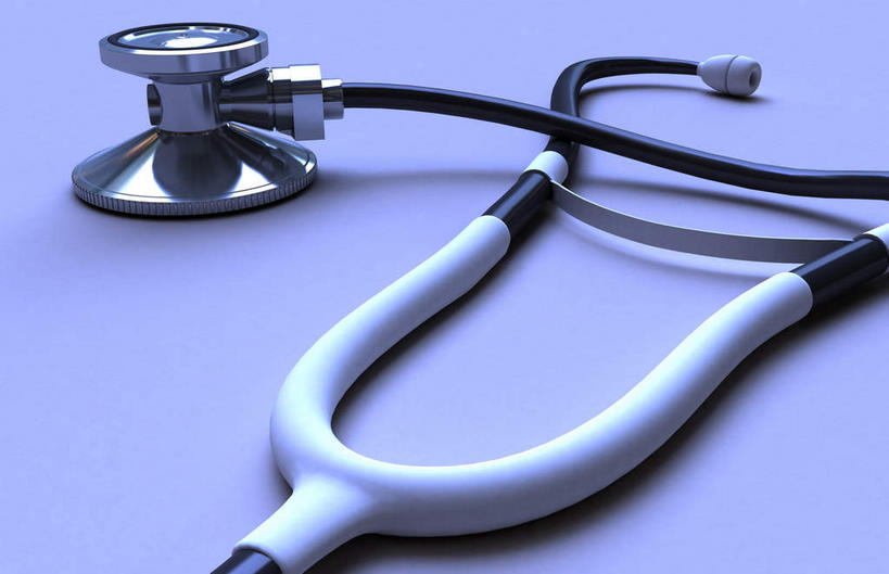 无人,横图,俯视,室内,特写,白天,静物,灰色背景,一个,听诊器,单个,医疗设备,彩图,高角度拍摄