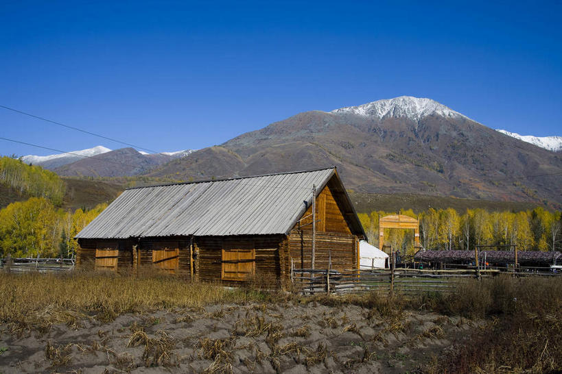 无人,家,木屋,栏杆,横图,室外,白天,正面,旅游,度假,石头,美景,山,山脉,树林,峡谷,雪,雪山,植物,大雪,窗户,门,松树,中国,亚洲,阴影,枯萎,光线,纹路,石子,纹理,影子,墙,屋顶,冰,积雪,景观,山峰,雪景,冬季,冬天,围栏,枯草,山谷,山峦,顶棚,娱乐,护栏,玻璃窗,墙壁,墙面,住宅,草,树,树木,黄色,蓝色,绿色,蓝天,天空,阳光,自然,门框,群山,天,享受,休闲,景色,放松,寒冷,生长,晴朗,成长,连绵,冰冷,绵延,岩层,自然风光,杉树,坚定,山岭,东亚,新疆,阿勒泰地区,伊犁,万里无云,肌理,中华人民共和国,长寿,严寒,冰凉,酷寒,凛冽,凛凛,贞洁,极冷,新疆维吾尔自治区,西北地区,阿勒泰,阿勒泰市,伊犁哈萨克自治州,联贯,石块,岩石,晴空,晴空万里,彩图,茅舍,茅屋,棚屋,小木屋,小屋,新