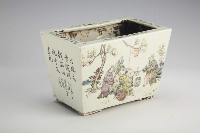 无人,横图,俯视,室内,特写,白天,绘画,静物,灰色背景,艺术,纹路,罐子,纹理,陶瓷,陶瓷制品,古典,文化,一个,瓶子,工艺品,品味,摄影,影棚,单个,美术,高雅,摄影棚,国画,水墨画,肌理,美学,水墨,彩图,高角度拍摄,影棚拍摄,拍摄,中国画