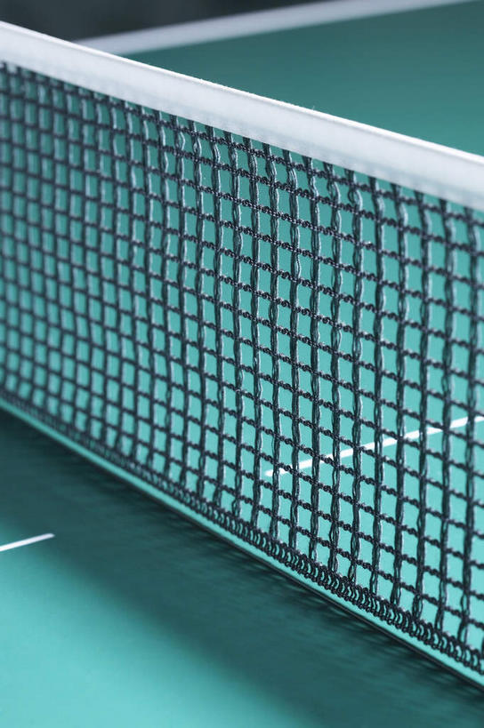 无人,竖图,室内,特写,白天,正面,桌面,桌子,静物,球网,分界线,白色,乒乓球网,彩图