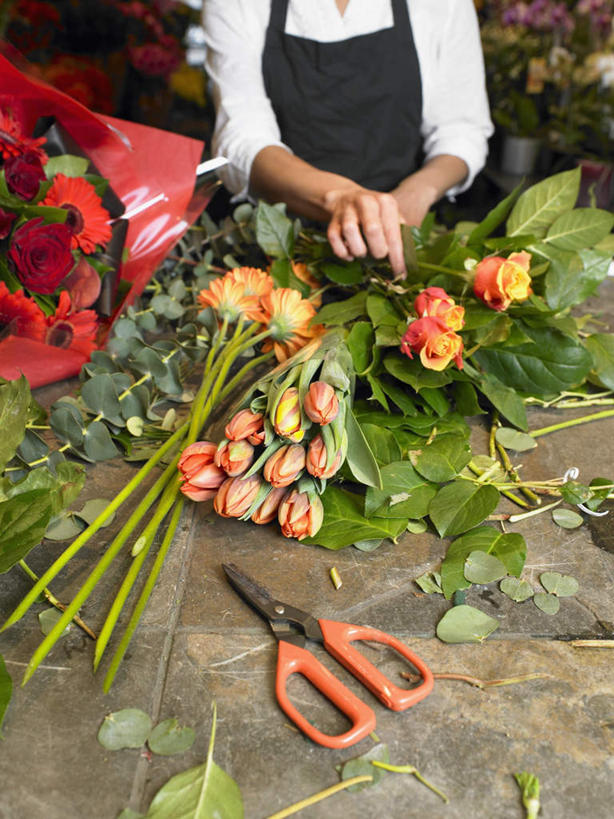 西方人,一个人,花商,花店,商店,竖图,俯视,室内,白天,工作服,制服,欧洲,欧洲人,仅一个年轻女性,仅一个女性,仅一个人,一堆,许多,修剪,堆叠,堆积,盛开,工具,剪刀,围裙,很多,花蕾,注视,商铺,花,花瓣,花朵,鲜花,花苞,花蕊,观察,看,观看,堆,裁剪,察看,剪子,剪裁,切割,关注,市肆,商号,工作制服,年轻女性,女人,女性,白种人,花店老板,花贩,卖花人,半身,彩图,高角度拍摄,工作套服,店铺