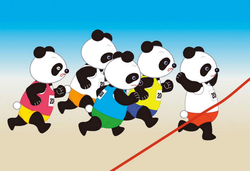无人,终点,跑,横图,插画,室内,白天,侧面,运动服,锻炼,运动,数码,科技,野生动物,熊猫,五个,许多,阴影,蓝色背景,网络,标志,数字,文字,字符,高光,几何,计算机图形,合成,图画,标识,画,红色,动物,可爱,阿拉伯数字,活泼,撞,电脑合成图,数码合成图,终点线,大熊猫,漫画,写实,具体,具象,猫熊,冲线,终点带,碰,体育,跑步,彩图,全身,健身,目的地,拟人
