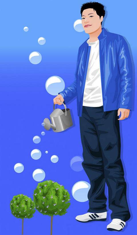 西方人,一个人,无人,站,笑,微笑,竖图,插画,室内,白天,正面,数码,科技,水,欧洲,欧洲人,仅一个男性,仅一个人,阴影,波纹,蓝色背景,服装,透明,网络,壶,液体,气泡,水滴,高光,几何,计算机图形,合成,洒水壶,图画,注视,休闲装,水泡,画,水壶,水珠,仅一个年轻男性,衣服,水纹,泡泡,观察,看,站着,休闲,休闲服,服饰,观看,电脑合成图,数码合成图,察看,关注,漫画,写实,具体,具象,浇水壶,男人,男性,年轻男性,白种人,站立,彩图,全身