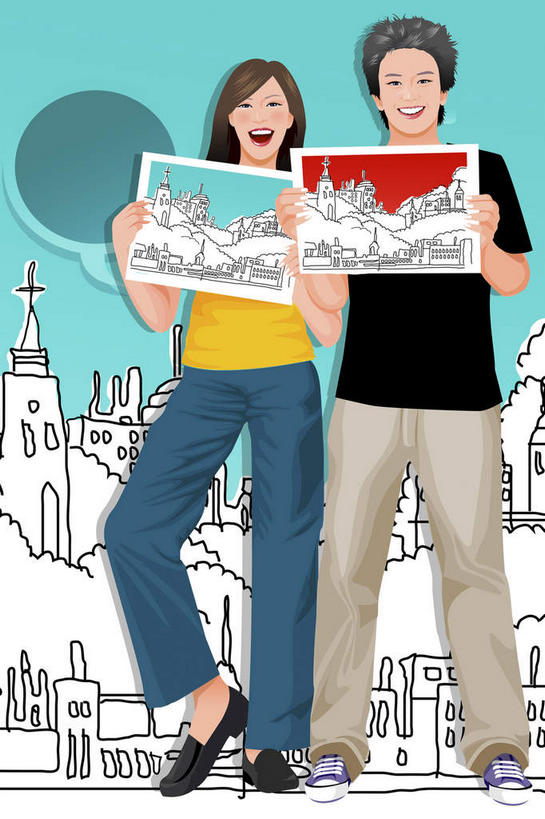 西方人,无人,两个人,家庭,夫妻,伙伴,朋友,站,竖图,插画,室内,白天,正面,爱情,绘画,友谊,数码,科技,欧洲,欧洲人,阴影,服装,网络,图纸,设计图,高光,几何,计算机图形,浪漫,拿,合成,图画,拿着,休闲装,画,衣服,站着,休闲,温暖,温馨,一家人,休闲服,恩爱,恋人,服饰,电脑合成图,数码合成图,和睦,工程图,漫画,草图,蓝图,写实,具体,具象,友情,男人,男性,年轻男性,年轻女性,女人,女性,白种人,年轻人,夫妇,情侣,设计,画画,站立,彩图,全身,伴侣,融洽