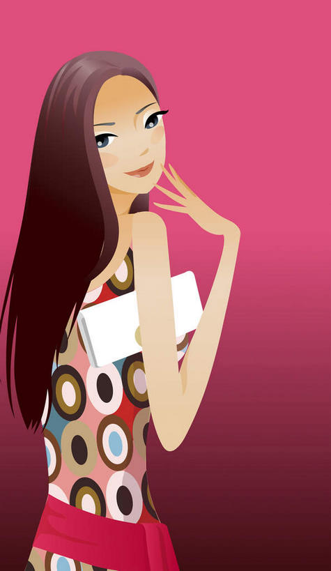 西方人,一个人,无人,站,竖图,插画,室内,白天,侧面,数码,科技,欧洲,欧洲人,仅一个年轻女性,仅一个女性,仅一个人,阴影,粉色背景,服装,网络,圆点,高光,几何,计算机图形,合成,图画,注视,休闲装,画,衣服,黑色,观察,看,站着,休闲,休闲服,服饰,观看,电脑合成图,数码合成图,察看,关注,漫画,写实,具体,具象,年轻女性,女人,女性,白种人,长发,站立,半身,彩图