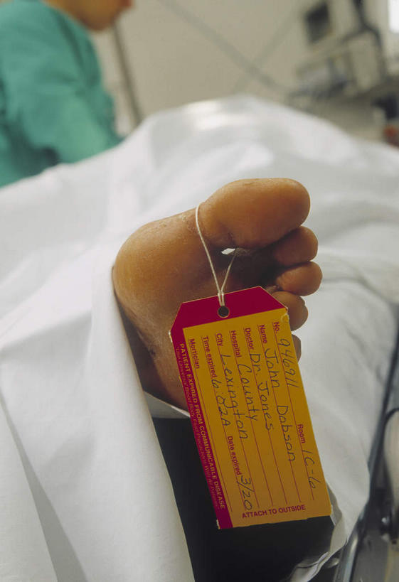 西方人,腿部,脚,脚趾,脚趾甲,腿,一个人,医院,躺,竖图,室内,特写,白天,正面,床,欧洲,欧洲人,仅一个男性,仅一个人,仅一个中年男性,吊挂,悬挂,朦胧,模糊,英文,标签,标志,文字,字符,字母,床单,挂,被子,标识,红色,赤脚,单人床,英文字母,死亡,被单,医疗机构,太平间,卧着,男人,男性,中年男性,白种人,脚指甲,躺着,卧,半身,彩图,病院,诊所,陈尸所,殓房,停尸房,往生室,义庄