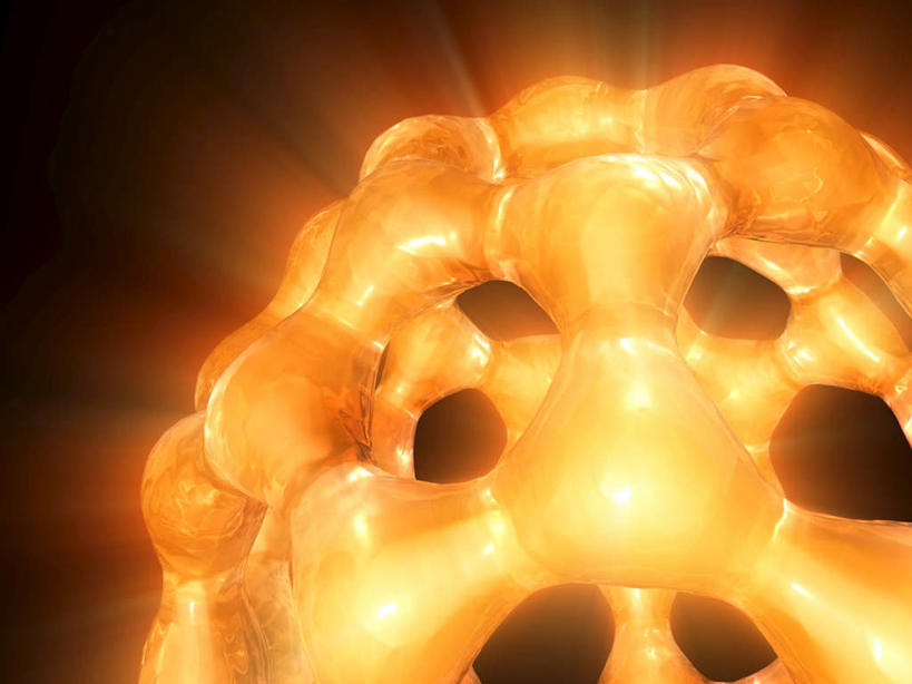 无人,横图,插画,室内,特写,白天,白色背景,正面,数码,分子,科技,阴影,发光,网络,化学,高光,几何,计算机图形,合成,图画,画,球,模型,球体,橙色,生物,电脑合成图,数码合成图,原子,漫画,物理,写实,具体,具象,布基球,足球烯,模子,彩图