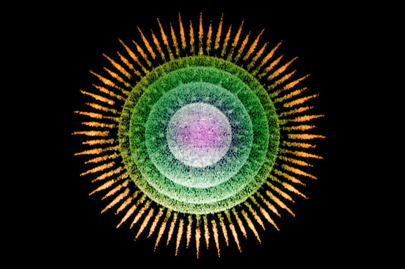 无人,横图,插画,室内,特写,白天,正面,数码,科技,微生物,阴影,黑色背景,网络,医学,圆形,高光,几何,计算机图形,放射,合成,图画,画,绿色,生物,喷射,电脑合成图,数码合成图,医疗,病毒,生物学,漫画,写实,具体,具象,寄生,生命体,生物病毒,彩图