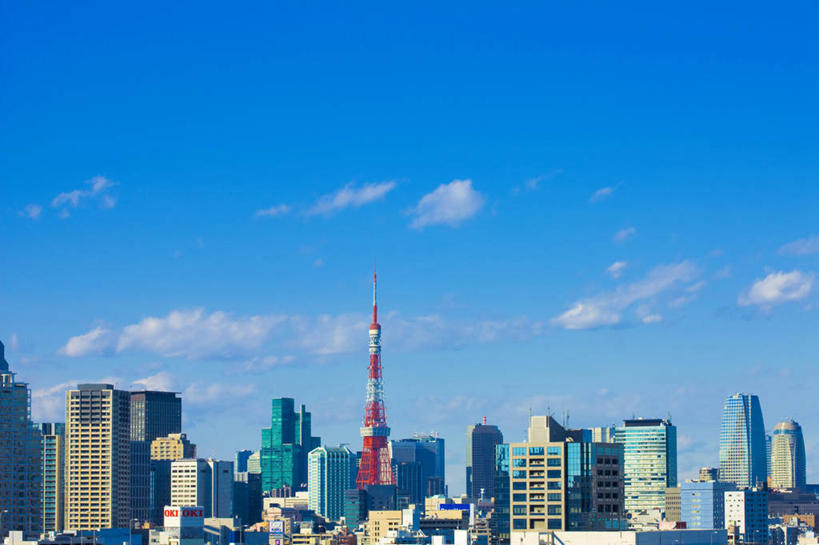 无人,高楼大厦,横图,全景,室外,白天,正面,度假,美景,天际线,城市风光,标志建筑,城市,大厦,地标,建筑,摩天大楼,东京,日本,亚洲,阴影,光线,影子,景观,云,云朵,东京铁塔,江东区,芝公园,云彩,娱乐,建设,蓝色,白云,蓝天,天空,阳光,天,享受,休闲,景色,放松,晴朗,东京塔,东亚,本州,关东地方,本州岛,日本国,东京都,港区,日本电波塔,晴空,彩图,大楼,高层建筑,高楼,摩天楼