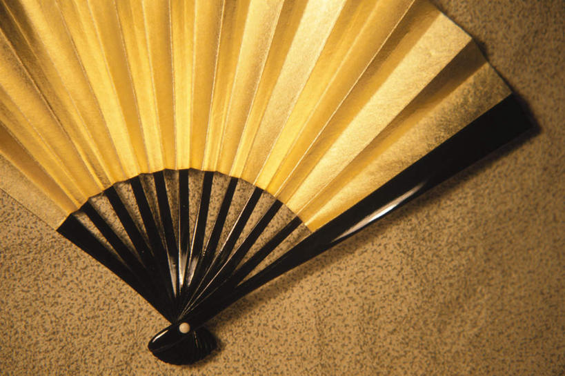 无人,横图,俯视,室内,特写,白天,静物,一把,日本文化,扇子,折扇,纸扇,清凉,凉爽,文化,黄色,摄影,影棚,撒扇,彩图,高角度拍摄,影棚拍摄,拍摄,传统文化