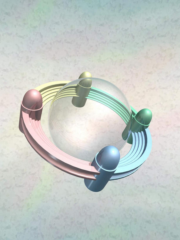 无人,竖图,彩色,室内,特写,白天,正面,抽象,数码,科技,阴影,蓝色背景,漂浮,环绕,围绕,网络,圆圈,高光,几何,计算机图形,合成,一个,黄色,红色,蓝色,绿色,四个,球体,夸张,单个,电脑合成图,数码合成图,三维,深奥,三维图形,彩图