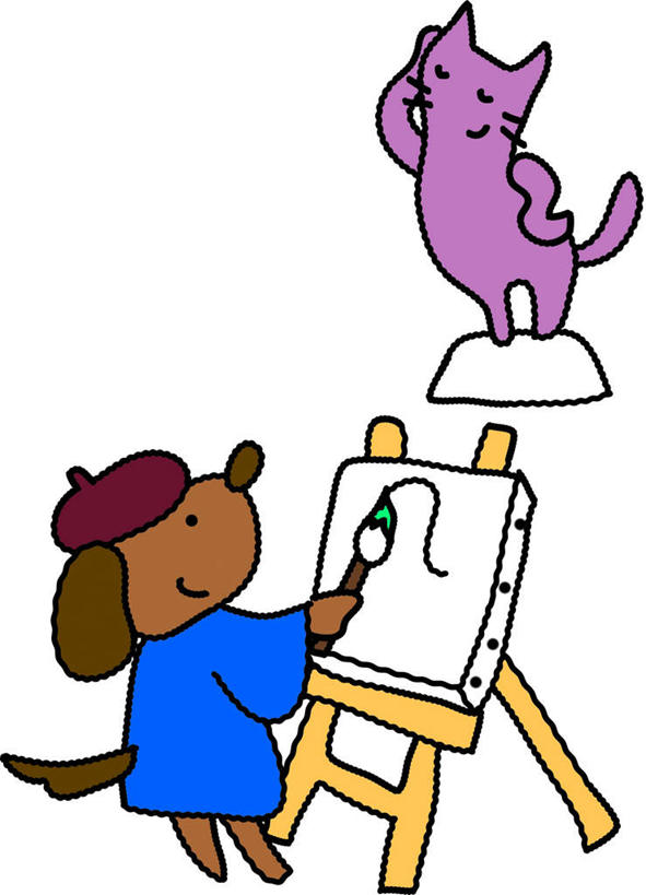 无人,站,竖图,插画,室内,白天,白色背景,正面,绘画,数码,科技,宠物,狗,阴影,网络,高光,几何,计算机图形,合成,图画,画架,画,动物,站着,两只,可爱,电脑合成图,数码合成图,漫画,忠诚,写实,具体,具象,犬,画画,站立,彩图,全身