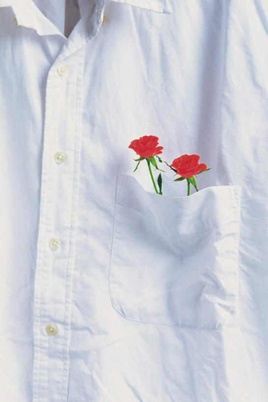 无人,竖图,室内,特写,白天,正面,衬衫,爱情,幸福,纯洁,热情,玫瑰,刺绣,花纹,盛开,图案,玫瑰花,浪漫,花蕾,绣花,花,花瓣,花朵,鲜花,两朵,红色,白色,花苞,花蕊,温暖,温馨,恩爱,和睦,感动,尊敬,天真,刺玫花,徘徊花,彩图,衬衣,融洽