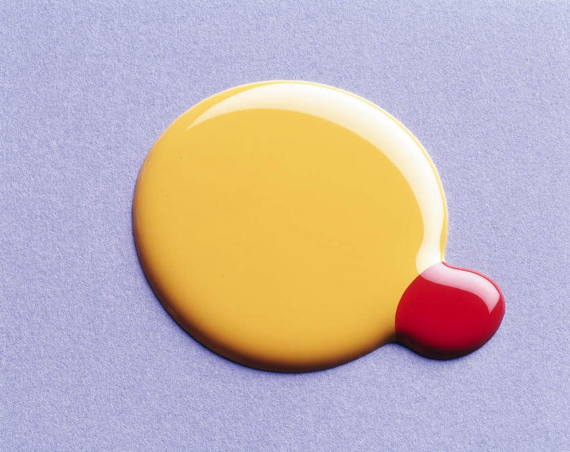 无人,横图,俯视,室内,特写,白天,连接,阴影,花纹,条纹,紫色背景,艺术,光线,空间,纹路,液体,影子,斑点,圆圈,两滴,画,黄色,红色,阳光,摄影,影棚,颜料,涂料,水彩,创作,融合,想象,彩图,高角度拍摄,影棚拍摄,拍摄