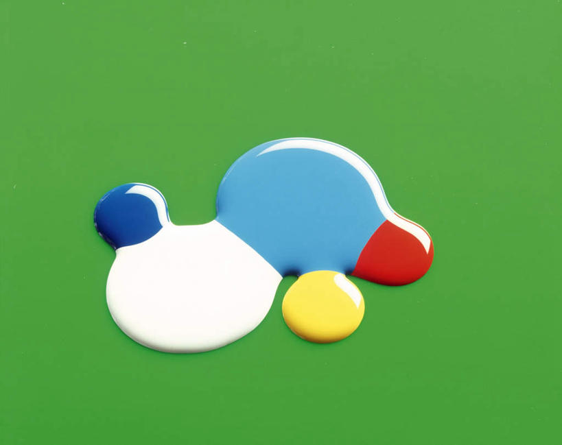 无人,横图,俯视,室内,特写,白天,五个,许多,连接,绿色背景,阴影,花纹,条纹,艺术,光线,空间,纹路,液体,影子,斑点,圆圈,画,黄色,红色,蓝色,白色,阳光,摄影,影棚,颜料,涂料,水彩,创作,融合,想象,彩图,高角度拍摄,影棚拍摄,拍摄