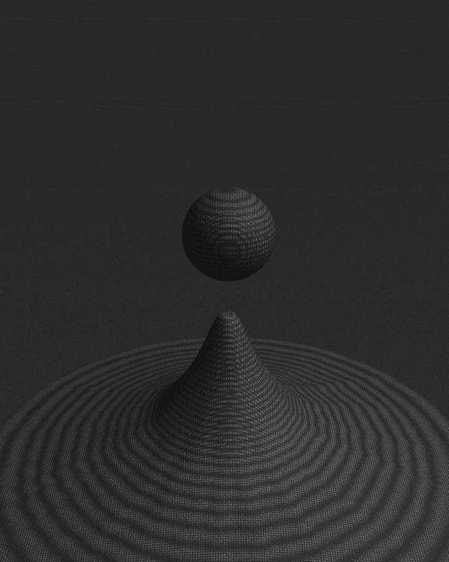 无人,竖图,俯视,室内,白天,数码,科技,阴影,黑色背景,条纹,突起,漂浮,弯曲,环绕,围绕,网络,圆锥,锥形,地面,高光,几何,计算机图形,球状,合成,球,一个,弧度,球体,悬浮,单个,电脑合成图,数码合成图,螺纹,写实,具体,具象,彩图,高角度拍摄