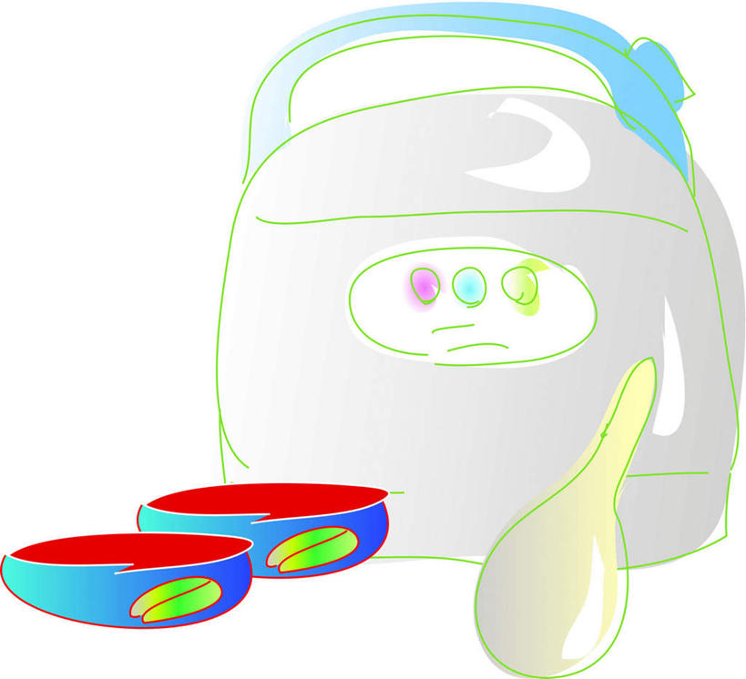 无人,横图,插画,室内,白天,白色背景,正面,烹饪,数码,科技,桌面,餐具,厨具,阴影,反射,网络,电器,影子,勺子,高光,几何,计算机图形,合成,图画,画,调羹,汤匙,碗,电脑合成图,数码合成图,家电,家用电器,电饭锅,漫画,电饭煲,炊具,烹饪用具,写实,具体,具象,电锅,进餐用具,烹调用具,烹调,彩图,小家电