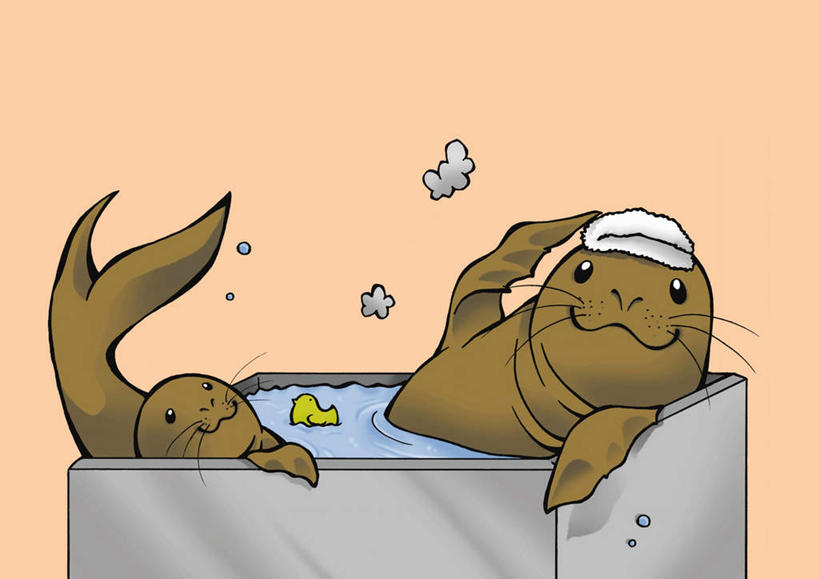 无人,父亲,儿子,躺,横图,插画,室内,白天,正面,洗澡,数码,科技,海豹,野生动物,阴影,灰色背景,网络,纺织物,高光,几何,计算机图形,合成,图画,注视,干净,画,动物,毛巾,浴缸,看,清洁,两只,享受,健康,父子,放松,父爱,可爱,保健,活泼,观看,保暖,电脑合成图,数码合成图,卫生,关注,漫画,透气,防水,写实,具体,具象,泡汤,储水,耐磨,吸水,卧着,躺着,卧,半身,彩图,沐浴