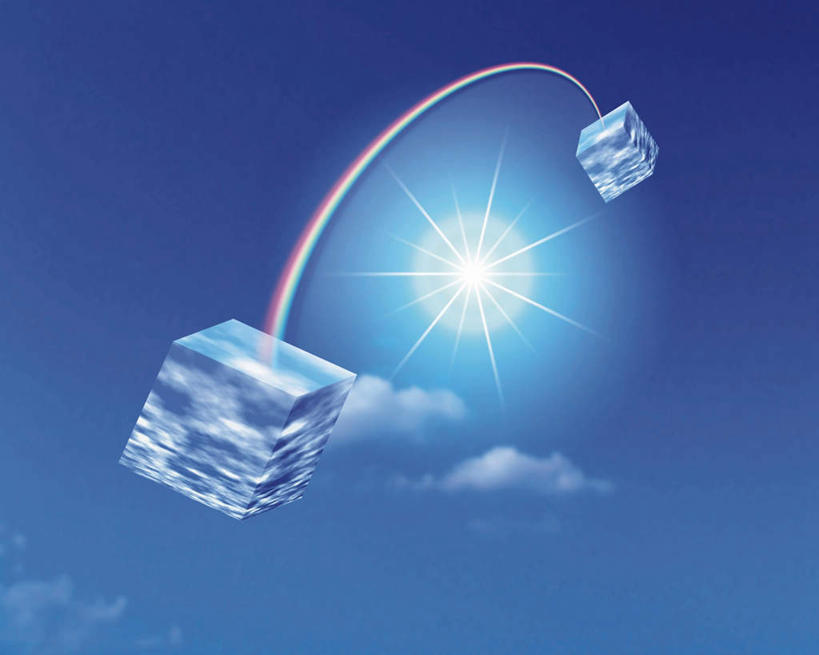 无人,横图,室内,白天,仰视,数码,科技,彩虹,阴影,光泽,网络,方形,云,云朵,光芒,高光,几何,计算机图形,合成,云彩,两个,蓝色,白云,蓝天,天空,天,刺眼,耀眼,明亮,电脑合成图,数码合成图,圆弧,光辉,写实,具体,具象,毫光,虹,虹桥,七彩虹,天虹,彩图,低角度拍摄,夺目