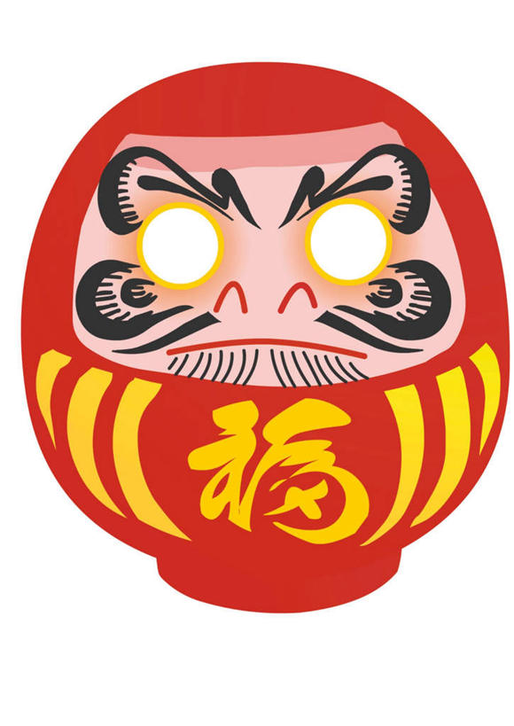 无人,竖图,插画,室内,白天,白色背景,正面,数码,科技,日本,亚洲,阴影,网络,吉祥物,高光,几何,计算机图形,祝福,合成,图画,画,电脑合成图,数码合成图,漫画,东亚,日本国,写实,具体,具象,达摩不倒翁,好运,彩图