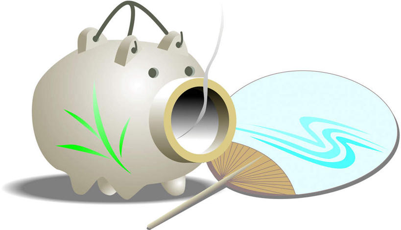 无人,横图,插画,室内,白天,白色背景,正面,数码,科技,猪,阴影,网络,扇子,蚊香,高光,几何,计算机图形,清凉,驱蚊,合成,图画,凉爽,文化,画,一个,夏天,单个,电脑合成图,数码合成图,漫画,写实,具体,具象,彩图,传统文化