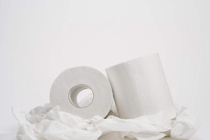 无人,横图,俯视,室内,特写,白天,白色背景,生活用品,纸,纸巾,日用品,摄影,影棚,卫生纸,卷筒纸,生活用纸,彩图,高角度拍摄,影棚拍摄,拍摄,两卷