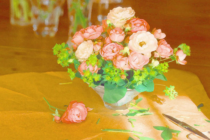 无人,横图,室内,特写,白天,正面,爱情,绘画,幸福,纯洁,热情,数码,科技,餐桌,桌子,玫瑰,阴影,艺术,盛开,光线,网络,影子,玫瑰花,高光,几何,计算机图形,古典,浪漫,合成,花蕾,文化,花,花瓣,花朵,鲜花,粉色,白色,阳光,工艺品,花苞,花蕊,品味,温暖,温馨,恩爱,餐台,美术,电脑合成图,数码合成图,水彩,和睦,水彩画,高雅,感动,写实,具体,具象,美学,尊敬,天真,刺玫花,徘徊花,彩图,融洽