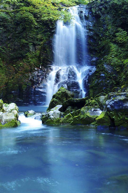 无人,竖图,室外,白天,正面,旅游,草地,草坪,礁石,石头,美景,瀑布,森林,树林,水,植物,秋田县,日本,亚洲,飞溅,朦胧,模糊,溅,石子,液体,景观,水滴,水珠,草,树,树木,绿色,自然,景色,生长,成长,喷洒,自然风光,东亚,本州,本州岛,日本国,秋田,东北地方,跌水,礁,石块,岩石,彩图,游览