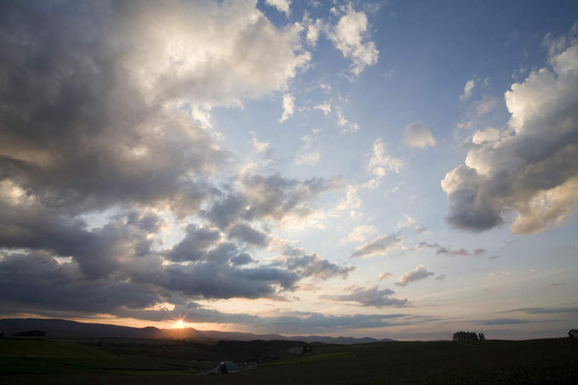 无人,横图,室外,白天,正面,旅游,度假,草地,草坪,美景,日落,植物,北海道,日本,亚洲,地平线,景观,晚霞,霞光,云,云朵,辽阔,地面,云彩,娱乐,草,树,树木,蓝色,绿色,白云,蓝天,天空,自然,黄昏,天,享受,休闲,广阔,景色,彩霞,放松,生长,晴朗,成长,一望无际,自然风光,延伸,东亚,日本国,天地相交,北海道地方,北海道岛,无边无际,一马平川,晴空,夕阳,彩图