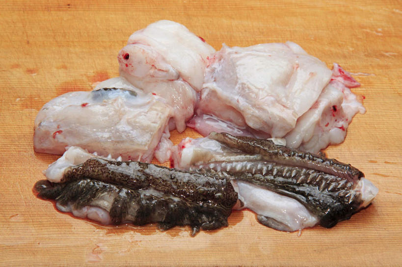 内脏,无人,横图,俯视,室内,特写,白天,烹饪,餐桌,桌子,一堆,许多,阴影,堆叠,堆积,新鲜,反射,影子,肉,鱼肉,日本料理,料理,食品,菜肴,美食,肉类,食物,日式料理,日式,佳肴,餐台,堆,肉食,安康鱼,蛤蟆鱼,老头鱼,结巴鱼,丑婆,鮟鱇,鮟鱇鱼,哈蟆鱼,海哈蟆,琵琶鱼,彩图,高角度拍摄