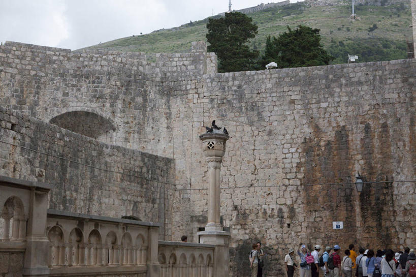 西方人,站,横图,室外,白天,仰视,旅游,度假,名胜古迹,植物,标志建筑,地标,建筑,欧洲,克罗地亚,欧洲人,行人,游客,游人,服装,遗迹,堡垒,城堡,许多人,休闲装,古迹,文物,娱乐,建设,古建筑,路人,旅客,树,树木,衣服,蓝色,绿色,蓝天,天空,自然,天,站着,一群人,享受,休闲,休闲服,旅游胜地,放松,服饰,生长,成长,要塞,古文明,首府,杜布罗夫尼克,克罗地亚共和国,拉古萨,达尔马提亚,过客,设防,达尔马提亚群岛,男人,男性,年轻男性,年轻女性,女人,女性,白种人,抬头,仰头,站立,半身,彩图,低角度拍摄,杜布罗夫尼克.内雷特瓦县