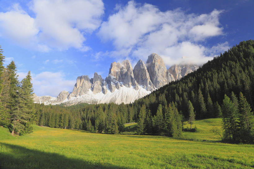 无人,横图,室外,白天,正面,旅游,度假,草地,草坪,美景,山,山脉,树林,植物,意大利,欧洲,阿尔卑斯山,阴影,光线,影子,景观,山峰,云,云朵,山峦,云彩,娱乐,草,树,树木,蓝色,绿色,白云,蓝天,天空,阳光,自然,群山,天,享受,休闲,景色,放松,生长,晴朗,成长,南欧,自然风光,阿尔卑斯山脉,意大利共和国,威内托,威内托大区,多洛米蒂山脉,贝卢诺,贝卢诺省,晴空,彩图,波尔萨诺,博尔扎诺,特伦托自治省