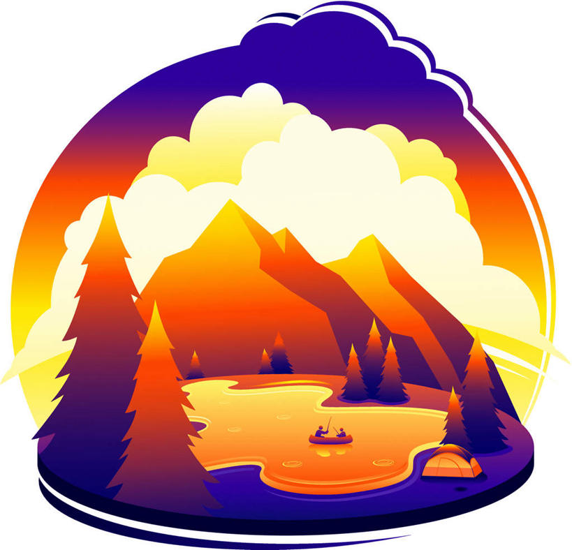 无人,两个人,竖图,俯视,插画,室内,白天,白色背景,旅游,度假,数码,科技,河流,日落,山,山脉,水,船,松树,阴影,波纹,网络,船桨,帐篷,河水,山峰,水流,晚霞,霞光,云,云朵,木船,山峦,高光,几何,计算机图形,合成,云彩,图画,娱乐,画,白云,水纹,黄昏,交通工具,波浪,群山,享受,休闲,彩霞,放松,划,电脑合成图,数码合成图,舟,载具,坚定,露营,野营,漫画,宿营,写实,具体,具象,长寿,贞洁,夕阳,彩图,高角度拍摄,全身