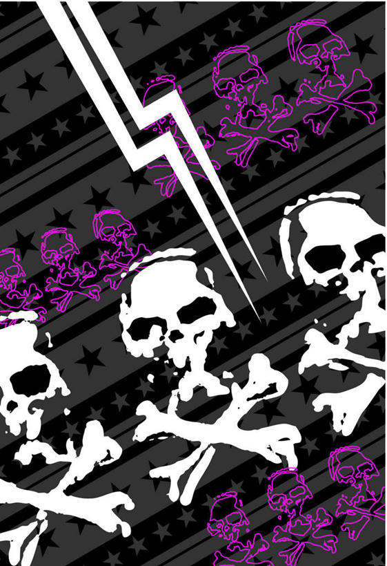 无人,竖图,插画,室内,白天,正面,数码,科技,闪电,一排,许多,阴影,黑色背景,整齐,网络,星星,高光,几何,计算机图形,合成,图画,画,排列,星形,海盗,电脑合成图,数码合成图,恐怖,骷髅头,队列,打雷,雷,漫画,五角形,可怕,写实,具体,具象,可骇,恐惧,打闪,五角星,彩图