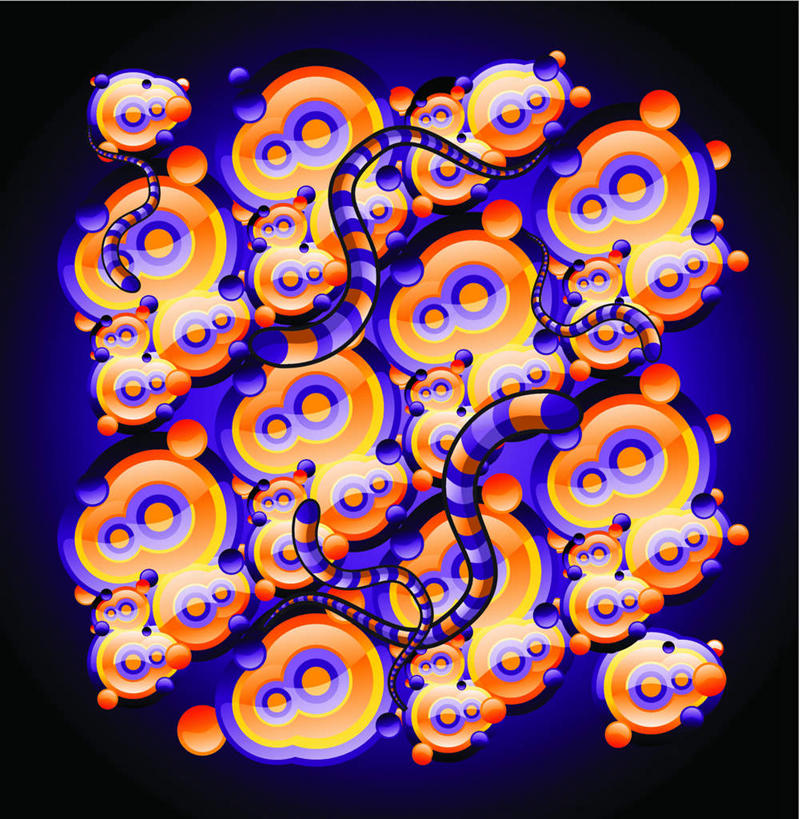 无人,竖图,插画,室内,白天,正面,数码,科技,许多,阴影,黑色背景,网络,细菌,昆虫,细胞,高光,几何,计算机图形,合成,图画,画,电脑合成图,数码合成图,分裂,漫画,蚯蚓,恶心,写实,具体,具象,彩图