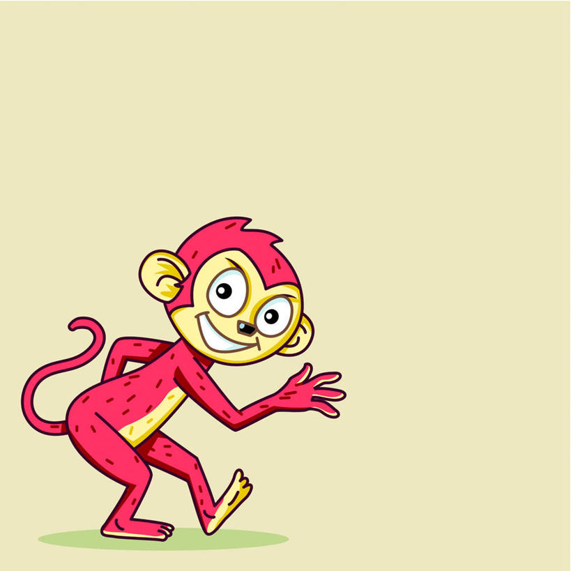 无人,站,笑,微笑,露齿笑,方图,插画,室内,白天,侧面,数码,科技,哺乳动物,猴,野生动物,猴子,阴影,网络,高光,几何,计算机图形,合成,图画,画,一只,行走,动物,站着,卡通,可爱,淘气,活泼,幽默,电脑合成图,数码合成图,漫画,写实,具体,具象,灵长类,站立,彩图,全身