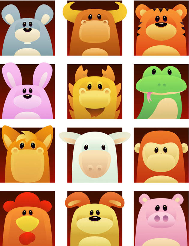 无人,竖图,插画,室内,白天,白色背景,正面,数码,科技,哺乳动物,虎,猴,鸡,羊,老鼠,猪,猴子,一排,阴影,整齐,网络,细菌,兔子,高光,几何,计算机图形,合成,图画,画,排列,动物,家畜,可爱,牲畜,活泼,兔,电脑合成图,数码合成图,队列,凶猛,漫画,病菌,写实,具体,具象,传染,四害,心爱,残暴,凶残,绵羊,老虎,耗子,半身,彩图