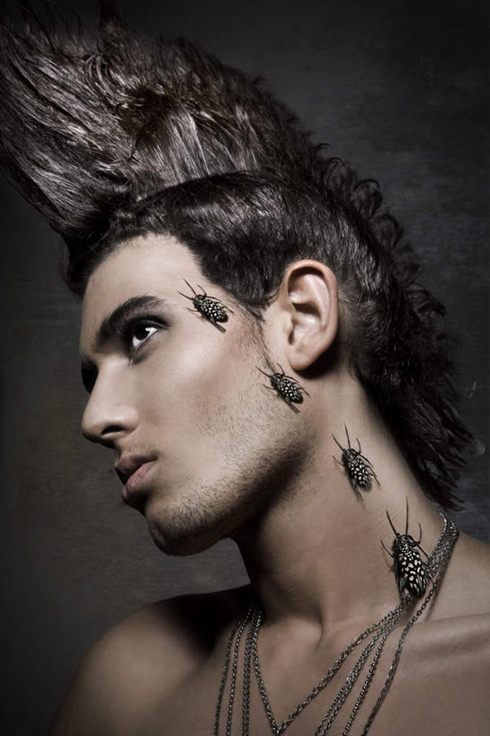 西方人,头发,一个人,模特,站,竖图,室内,特写,白天,侧面,时尚,项链,欧洲,欧洲人,仅一个男性,仅一个人,四只,一条,装饰,造型,昆虫,注视,漂亮,装饰品,仅一个年轻男性,爬行,动物,饰品,首饰,观察,看,站着,爬,观看,华丽,修饰,点缀,察看,关注,时髦,益虫,莫西干头,衬托,美观,雅致,雅观,时兴,男人,男性,年轻男性,白种人,发型,模特儿,站立,半身,彩图