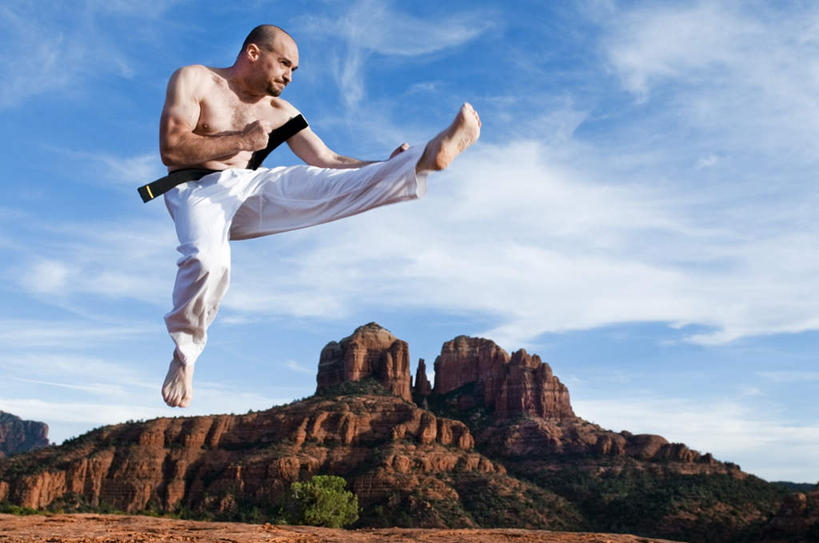 西方人,一个人,横图,室外,白天,仰视,锻炼,运动,跆拳道,石头,植物,欧洲,欧洲人,仅一个男性,仅一个人,阴影,光线,石子,影子,云,云朵,云彩,树,树木,仅一个年轻男性,蓝色,绿色,白云,蓝天,天空,阳光,自然,天,生长,晴朗,成长,体育,男人,男性,年轻男性,白种人,石块,岩石,晴空,彩图,低角度拍摄,全身,健身